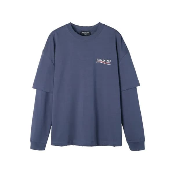 발렌시아가 남성 캐쥬얼 네이비 맨투맨 - Mens Navy Tshirts - bal0167… - 1