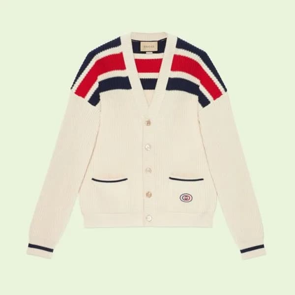 구찌 남성 브이넥 아이보리 가디건 - Mens Ivory Cardigan - guc0512… - 1