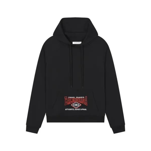 발렌시아가 남/녀 캐쥬얼 블랙 후드티 - Balenciaga Unisex Black Hoo… - 1