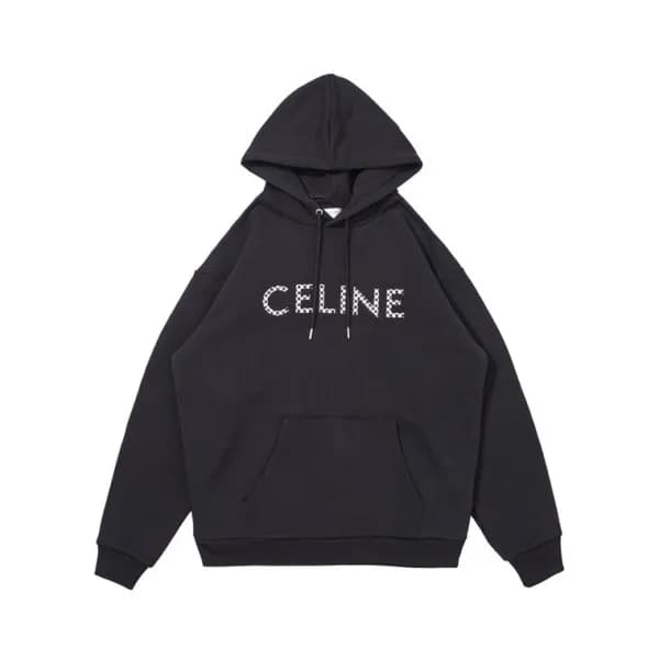 셀린느 남성 캐쥬얼 블랙 후드티 - Celine Mens Black Hoodie - ce0… - 1