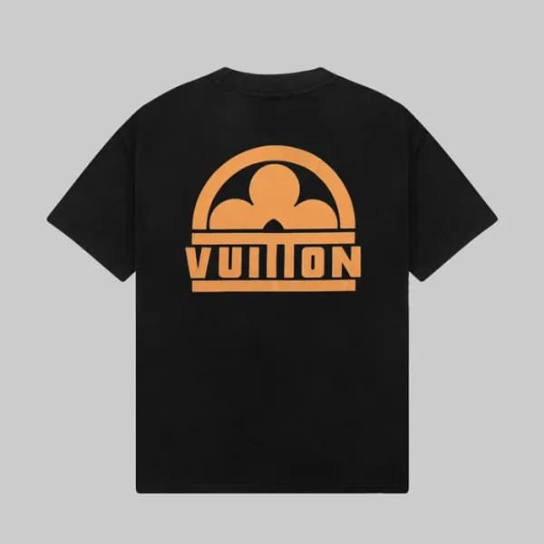 루이비통 남성 블랙 크루넥 반팔티 - Louis vuitton Mens Black Shor… - 1
