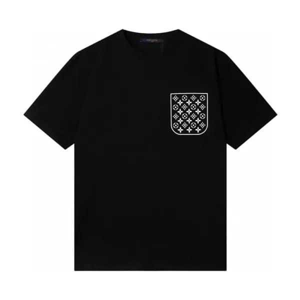 2023 루이비통 남성 블랙 크루넥 반팔티 - Louis vuitton Mens Black… - 1