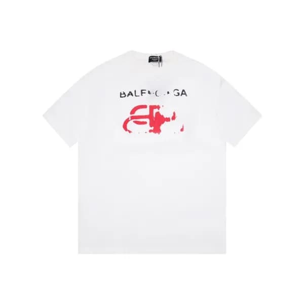 발렌시아가 남성 화이트 크루넥 반팔티 - Balenciaga Mens White Short… - 1