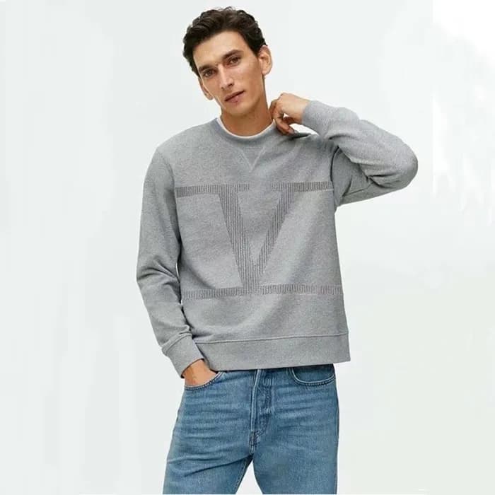 발렌티노 남성 베이직 그레이 맨투맨 - Valentino Mens Gray Tshirts … - 1