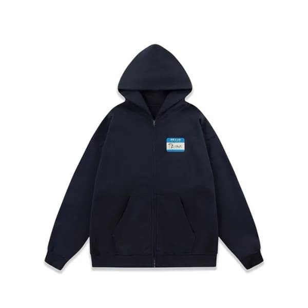 베트멍 남성 네이비 집업 후드티 - Vetements Mens Navy Hoodie - v… - 1