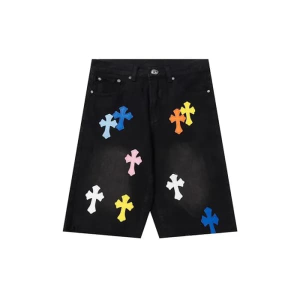 크롬하츠 남성 블랙 반바지 - Chrom Hearts Black Half-pants - c… - 1