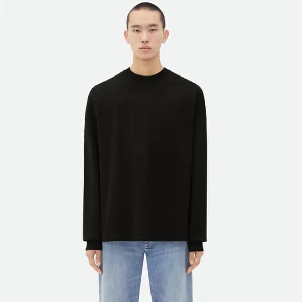 보테가베네타 남성 블랙 맨투맨 - Bottega Veneta Mens Black Tshir… - 1
