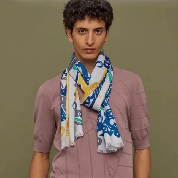 에르메스 남성 실크 머플러 - Hermes Mens Silk Muffler - acc420… - 1