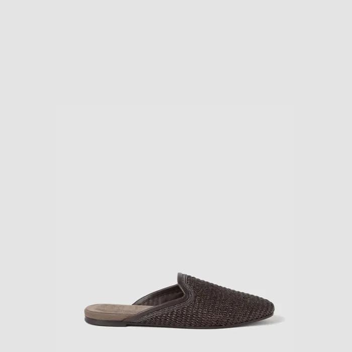 브루넬로 쿠치넬리 여성 테크노 라피아 슬리퍼 - Brunello Cucinelli Wome… - 1