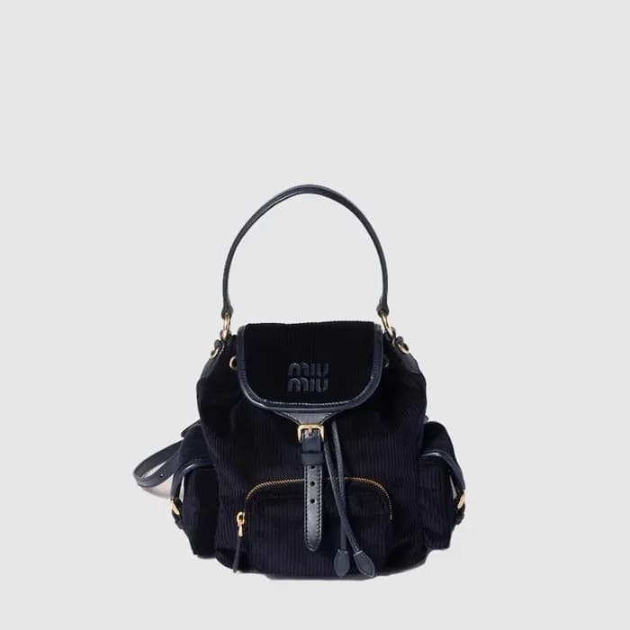 미우미우 여성 코듀로이 백팩 - MiuMiu Womens Corduroy Backpack … - 1