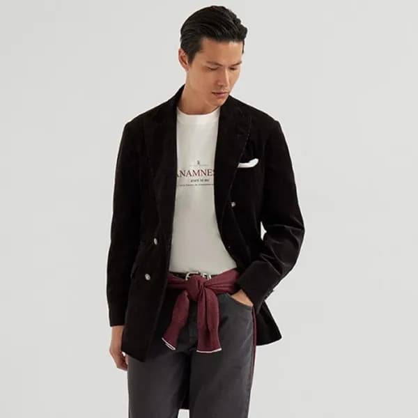 브루넬로쿠치넬리 남성 라운드 티셔츠 - Brunello Cucinelli Mens Roun… - 1