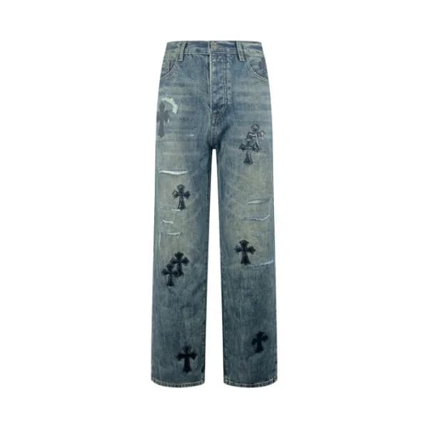 크롬하츠 남성 트렌디 청바지 - Chrom Hearts Mens Trendy Jeans -… - 1