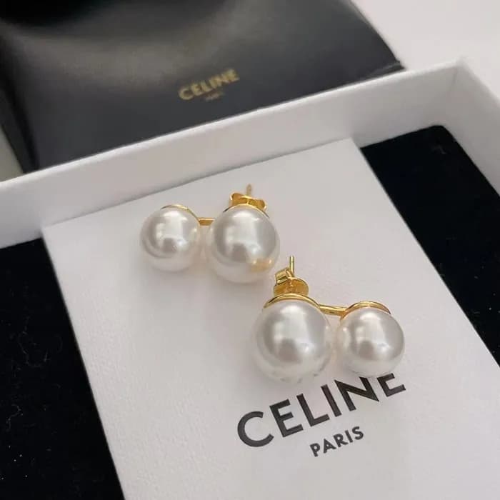 CELINE Yellow Gold Earring - 셀리느 여성용 18k도금 옐로우 골드 … - 1