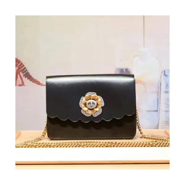 Coach Leather Bowery Chain Shoulder Bag,18cm - 코치 … - 1