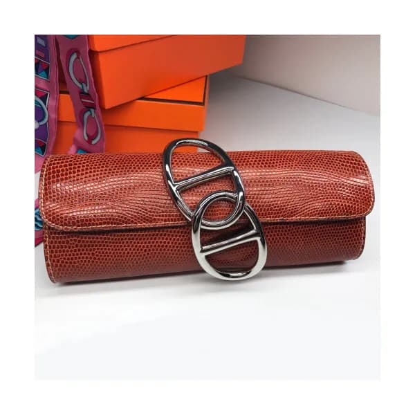 Hermes Egee Crocodile Leather Clutch Bag - 에르메스 에… - 1