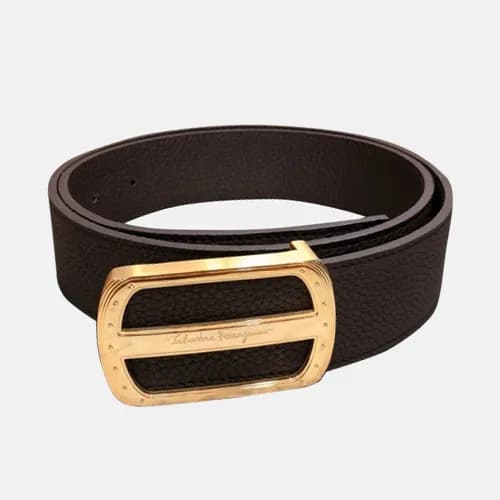 Salvatore Ferragamo 2019 Mens Box Logo Leather Be… - 1