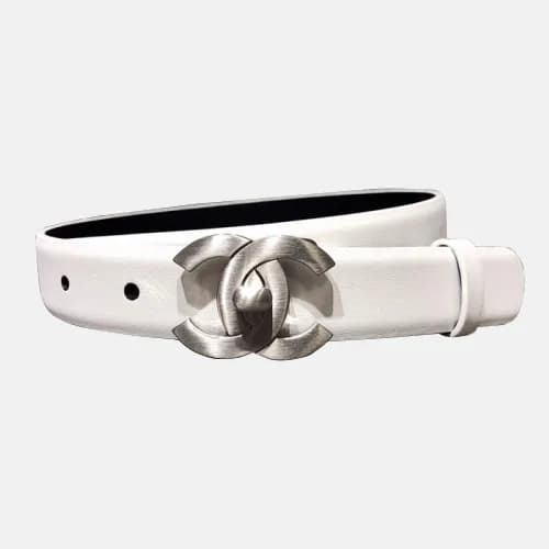 Chanel 2019 Ladies Classic CC Buckle Leather Belt … - 1