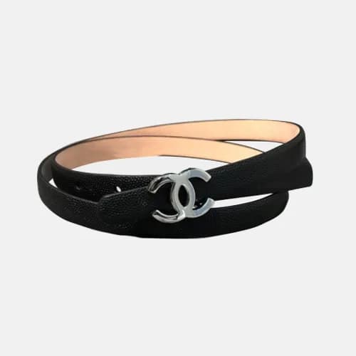 Chanel 2019 Ladies Classic CC Buckle Leather Belt … - 1