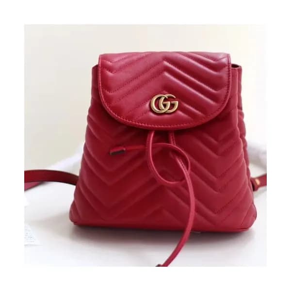 Gucci Marmont Matlase Women Leather Back Pack,19CM… - 1