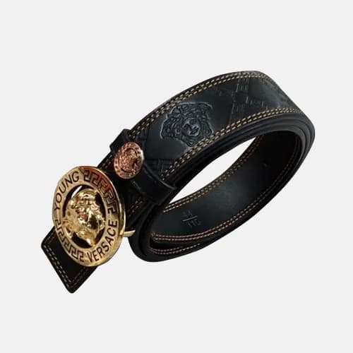 Versace 2019 Mens Palazzo Medusa Steel Buckle Leat… - 1