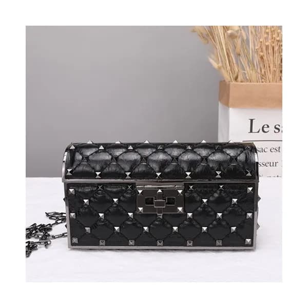 Valentino 2019 Leather Ruckstud Shoudler Cross Ba… - 1
