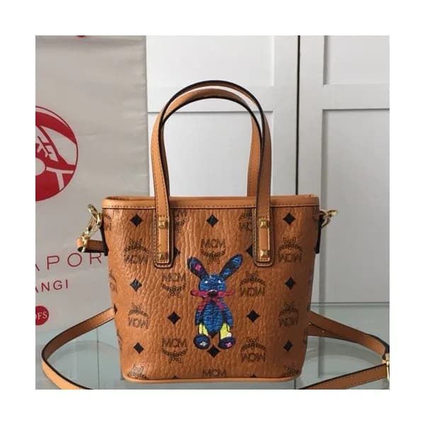 MCM Patricia Visetos Mini Tote Shoulder Shopper Ba… - 1