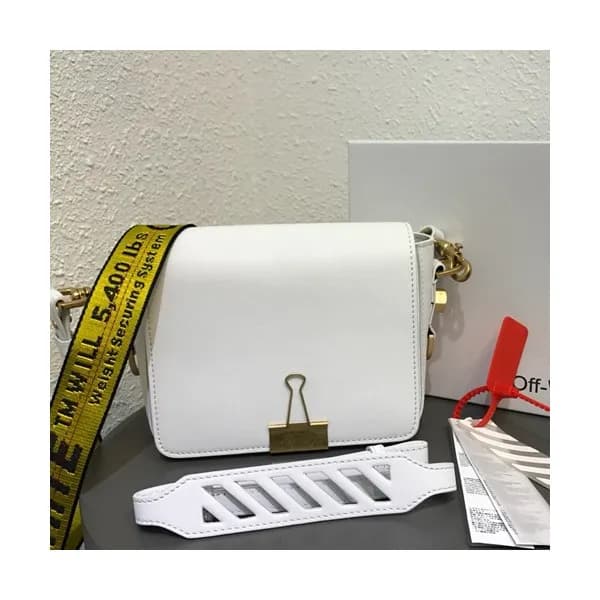 Off White 2019 Leather Binder Clip Shoulder Bag,19… - 1