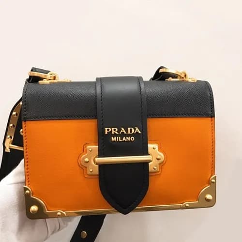 Prada Cahier Leather Shoulder Bag,20cm - 프라다 카이에 레… - 1