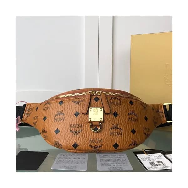 MCM 2019 Visetos Leather Hip Sack Belt Bag,36cm - … - 1