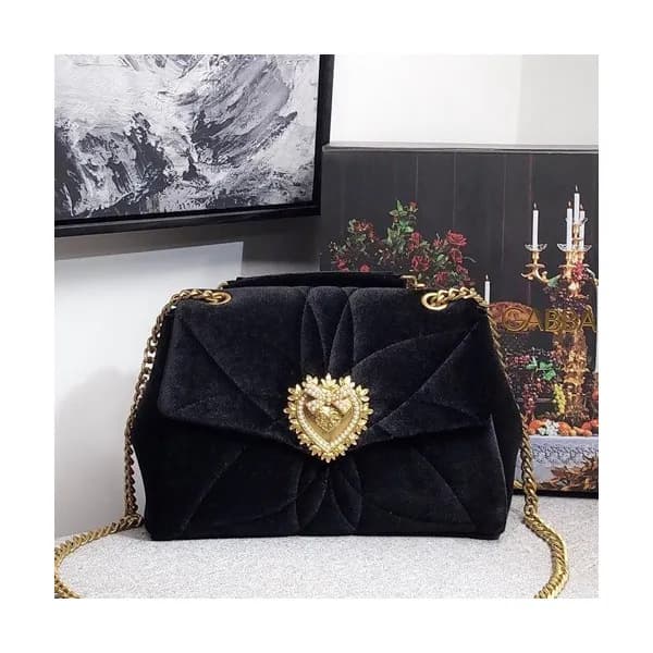 Dolce&Gabbana 2019 Velvet Chain Shoulder Bag ,26CM… - 1