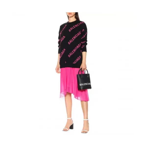 Balenciaga 2019 Womens Logo Crew - neck Wool Swe… - 1