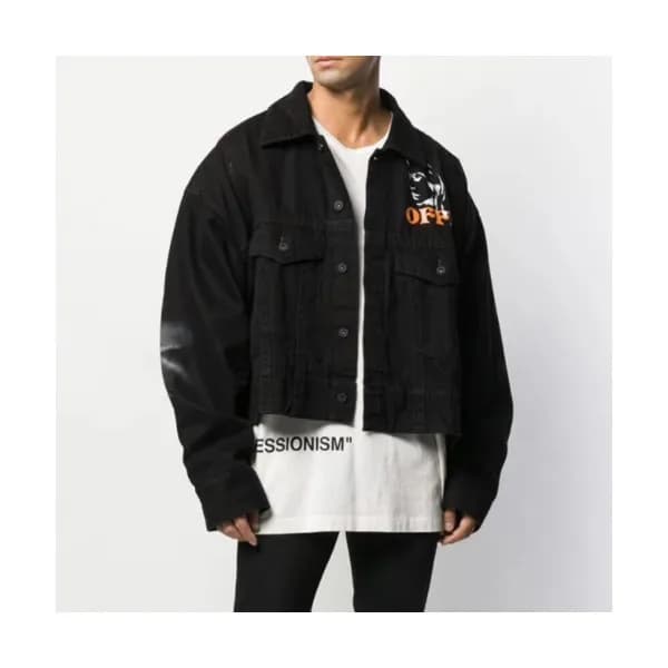 Off-white 2019 Mens Logo Casual Denim Jacket - 오프화… - 1