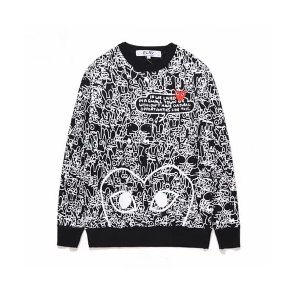 Cdgplay 2019 Unisex Print Heart Cotton Tshirts - 꼼… - 1