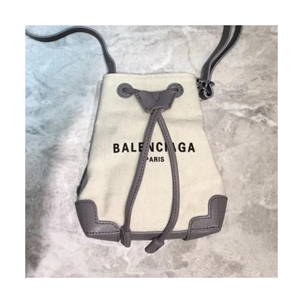 Balenciaga 2020 Canvas & Leather Bucket Shoulder C… - 1