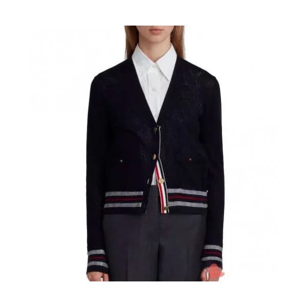 Thom Browne 2020 Womens Strap V-neck Cardigan - 톰브… - 1