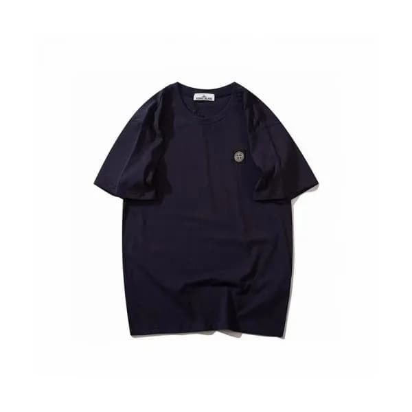 Stone Island Mens Crew-neck Cotton Short Sleeved … - 1