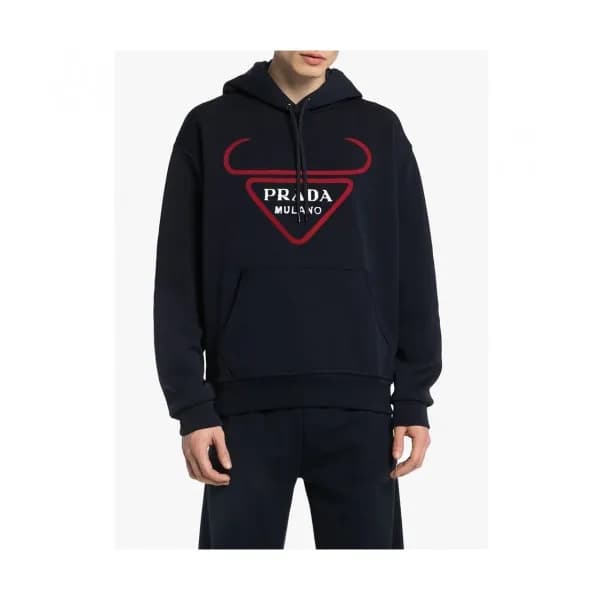 Prada Mm/Wm Casual Cotton Hoodie Black - 프라다 2021… - 1