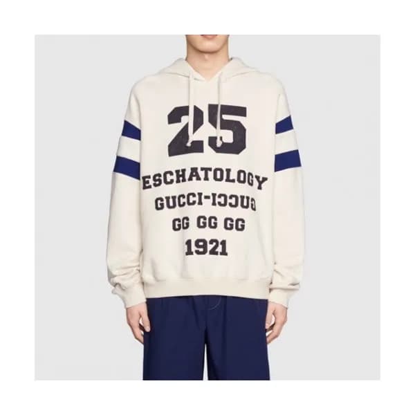 Gucci Mm/wm Logo Casual Oversize Cotton Hoodie Iv… - 1