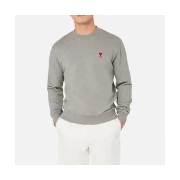 Ami Mens Logo Casual Cotton Man-to-man Gray - 아미 2… - 1