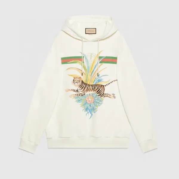 Gucci Unisex Logo Casual Hoodie Ivory - 구찌 2022 남… - 1