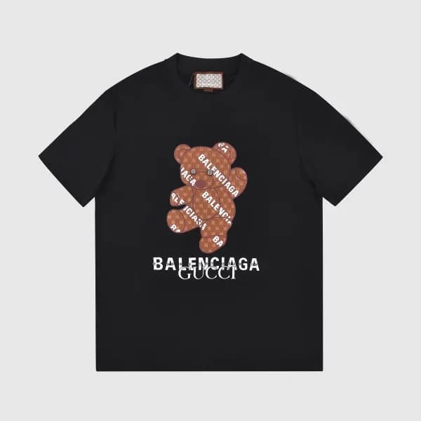 구찌 남자 크루넥 블랙 반팔티 - Unisex Black Short-sleeved Tshi… - 1