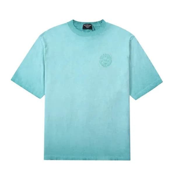 발렌시아가 남성 크루넥 블루 반팔티 - Mens Blue Tshirts - bal01339… - 1