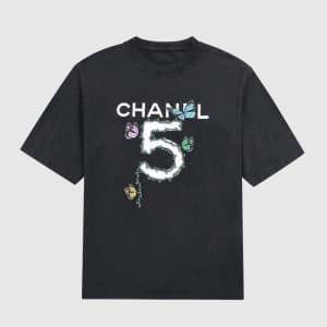 샤넬 여성 크루넥 블랙 반팔티 - Womens Black Tshirts - chl0872x - 1