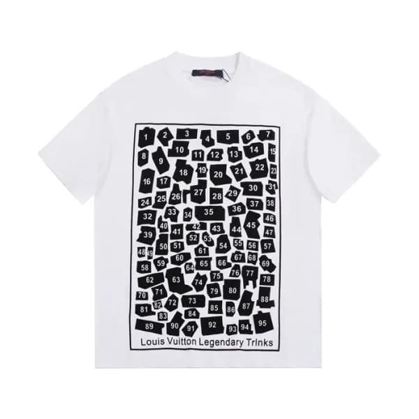 루이비통 남성 크루넥 화이트 반팔티 - Mens White Tshirts - lou0408… - 1