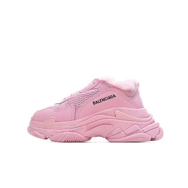 발렌시아가 남/녀 Triple S 핑크 스니커즈 - Unisex Pink Sneakers … - 1