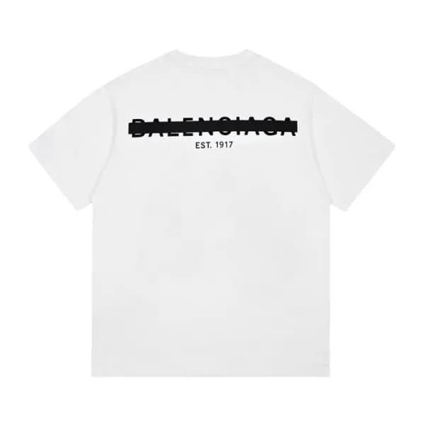 발렌시아가 남성 크루넥 화이트 반팔티 - Mens White Tshirts - bal014… - 1