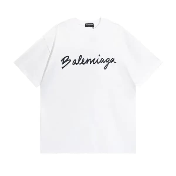 발렌시아가 남성 크루넥 화이트 반팔티 - Mens White Tshirts - bal015… - 1