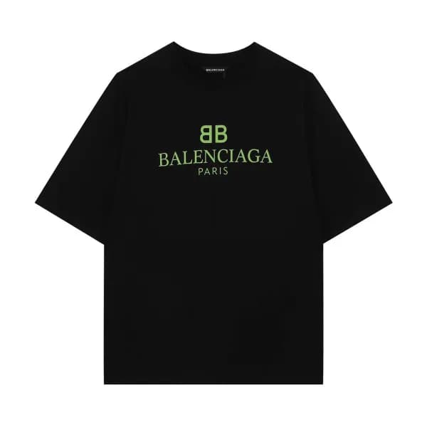 발렌시아가 남성 크루넥 블랙 반팔티 - Mens Black Tshirts - bal0158… - 1
