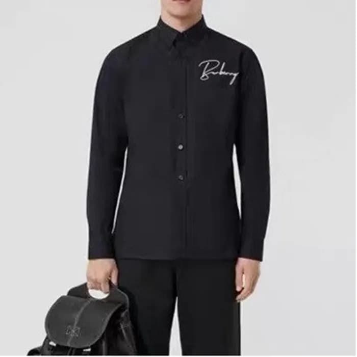 버버리 남성 클래식 블랙 셔츠 - Burberry Mens Black Tshirts - b… - 1