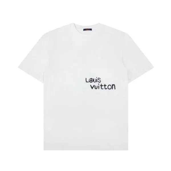 루이비통 남성 화이트 크루넥 반팔티 - Mens White Tshirts - lou0514… - 1